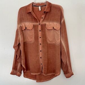 Pilcro Rust Button-Up Blouse